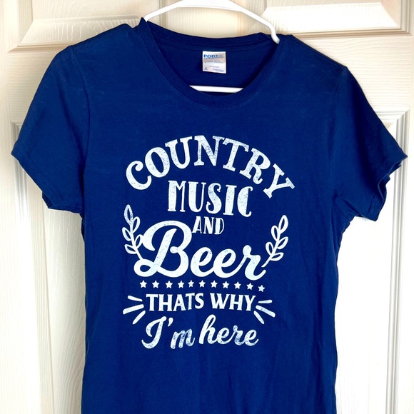 Port and Company Tops - Country Music and Beer T-Shirt